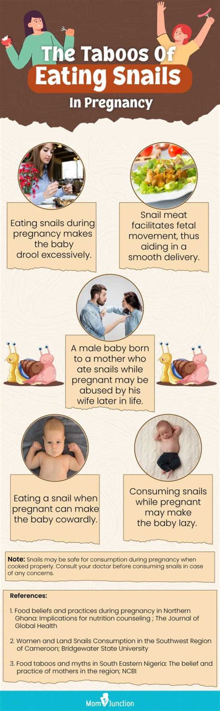 Can you eat cooked snails when pregnant?