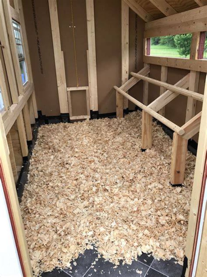 What do you put in the floor of a chicken coop?