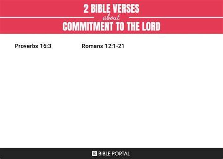 What does the Bible say about commitment to the Lord?