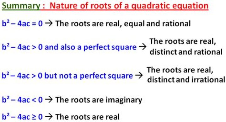 What is the nature of the roots of the quadratic equation *?
